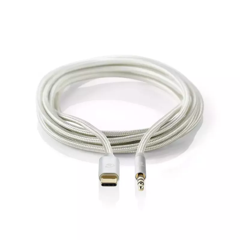 Cable de audio Nedis CCTB65940AL10 1 m USB-C a 3,5 mm Aluminio
