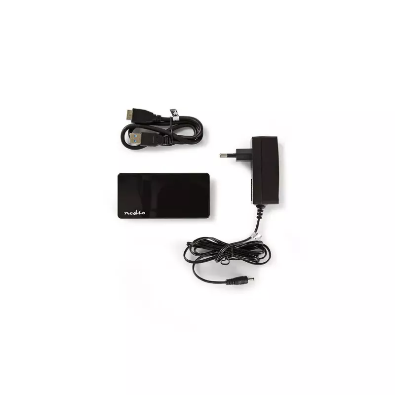 Hub USB Nedis UHUBU3420BK USB 3.2 Gen 1 Micro-B Negro