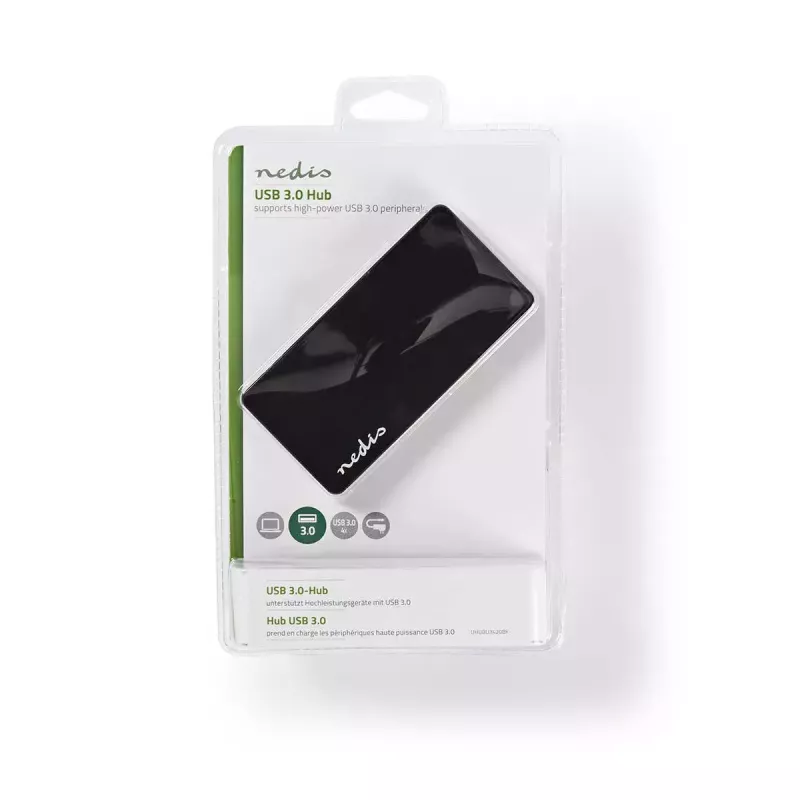 Hub USB Nedis UHUBU3420BK USB 3.2 Gen 1 Micro-B Negro