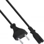 InLine Cable de alimentación, conector macho europeo / conector macho europeo 8, negro, 0,5 m