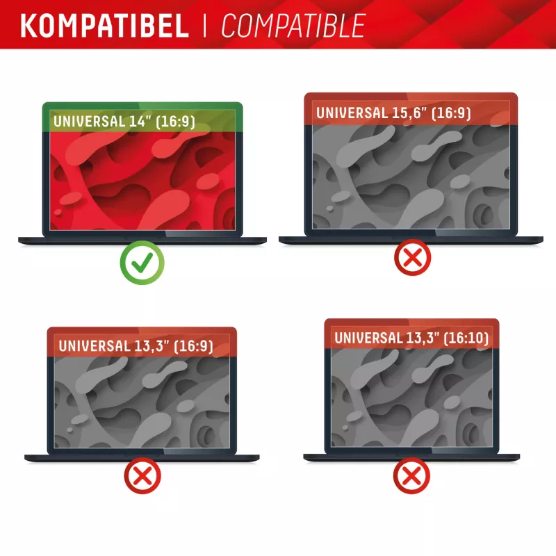 Displex PRIVACY SAFE Filtro de privacidad magnético de 2 vías para portátil/notebook 14