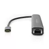 Nedis CCBW64230AT02 adaptador multipuerto USB-C 6 en 1, USB 3.2 Gen 1, HDMI, RJ45, 2x USB-A, 2x USB-C, 5 Gbps, gris