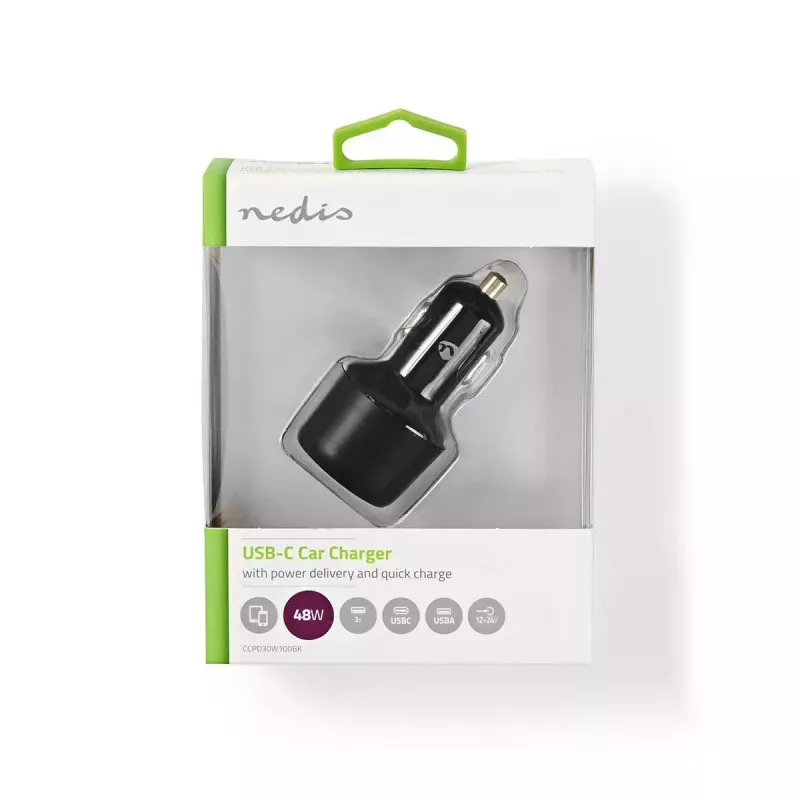Cargador para dispositivos móviles Nedis CCPD30W100BK smartphone negro carga rápida