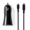 Nedis CCPDL20W111BK cargador de coche 20W, 1x USB-C, cable Lightning de 8 pines, negro