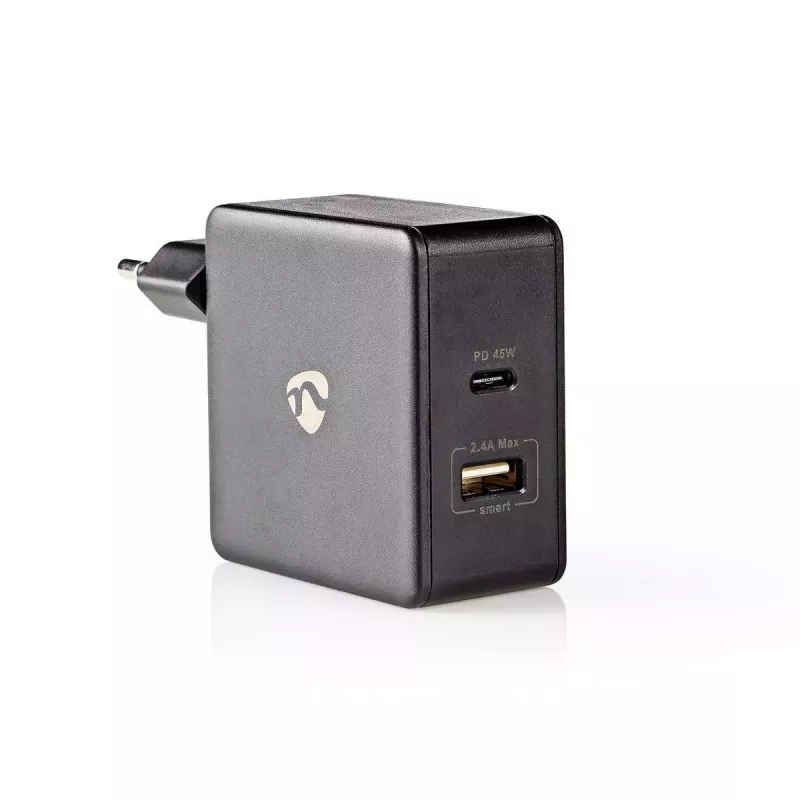 Cargador para dispositivos móviles Nedis WCPD45W100BK universal negro USB interior