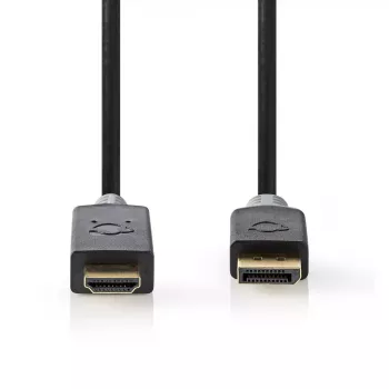 Adaptador de cable de vídeo Nedis CCBW37100AT10 1m DisplayPort a HDMI negro