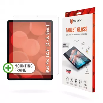 Displex Tablet Glass (9H) para Apple iPad Pro 12,9'' (3.ª/4.ª/5.ª/6.ª gen.), marco de montaje Eco, irrompible, ultrafino, invisible