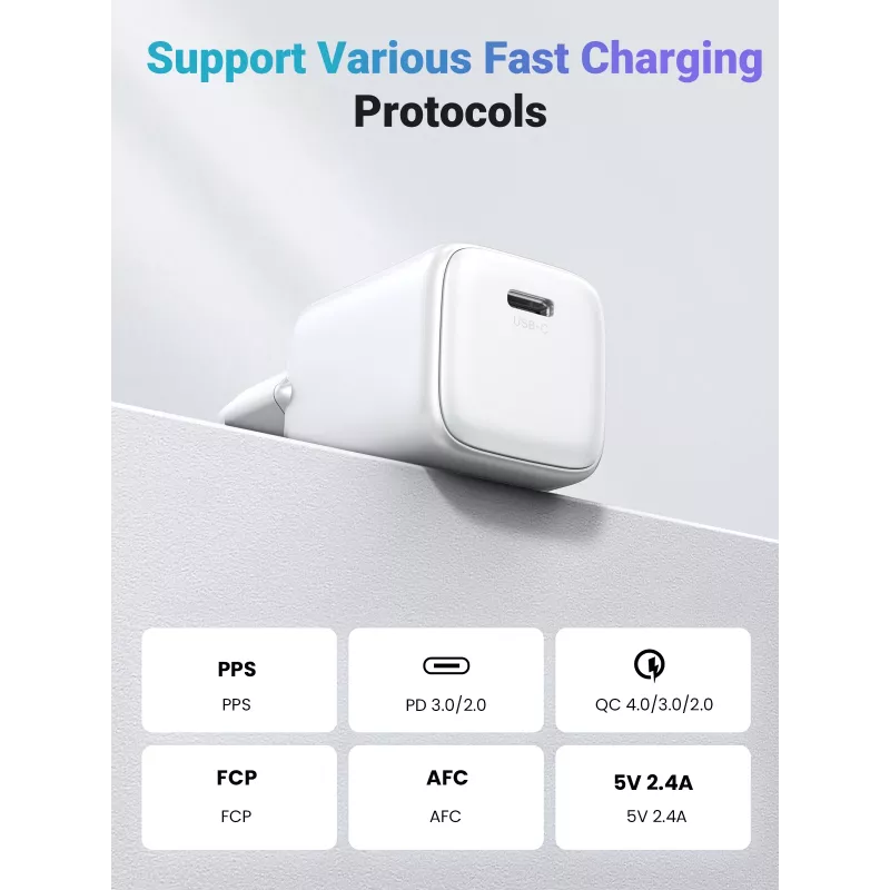 Cargador de interior Ugreen 15324 universal blanco AC 1 conector USB Type-C