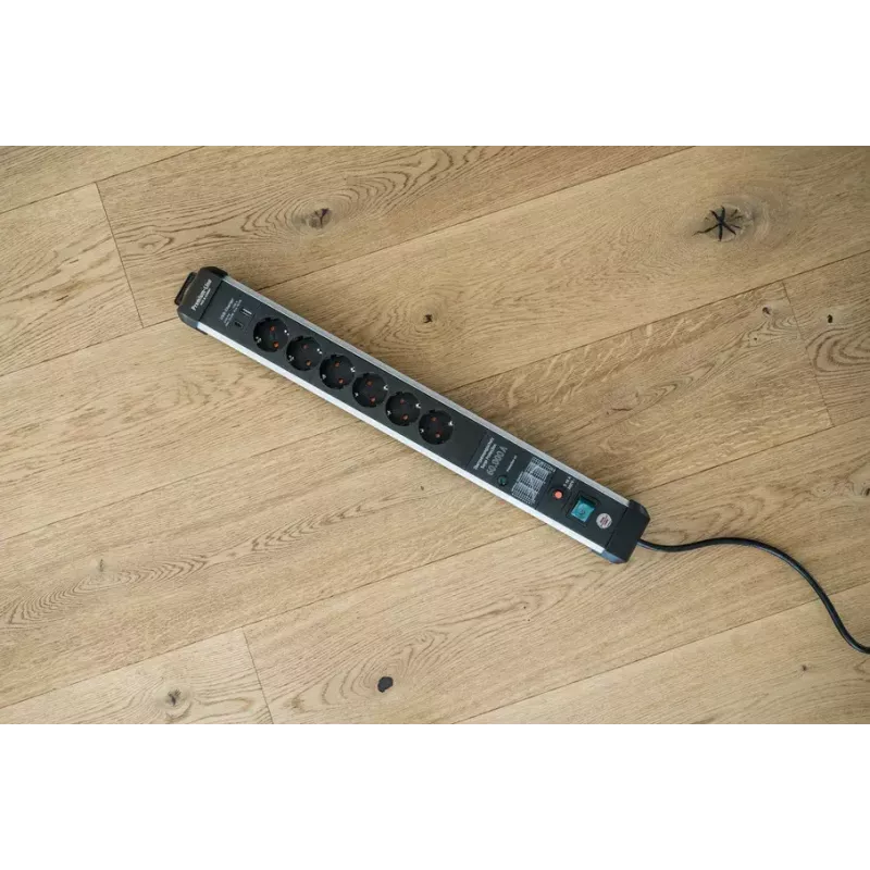 Alargador de corriente Brennenstuhl 1391010620 3m 6 salidas AC para interior negro plata