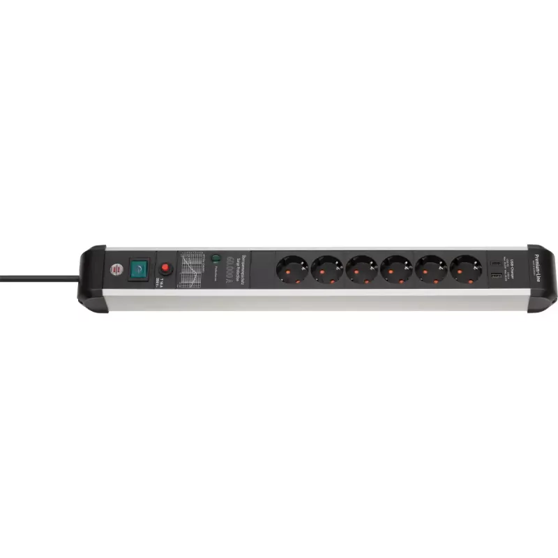 Alargador de corriente Brennenstuhl 1391010620 3m 6 salidas AC para interior negro plata