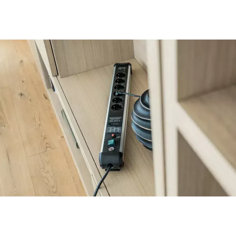 Alargador de corriente Brennenstuhl 1391010620 3m 6 salidas AC para interior negro plata