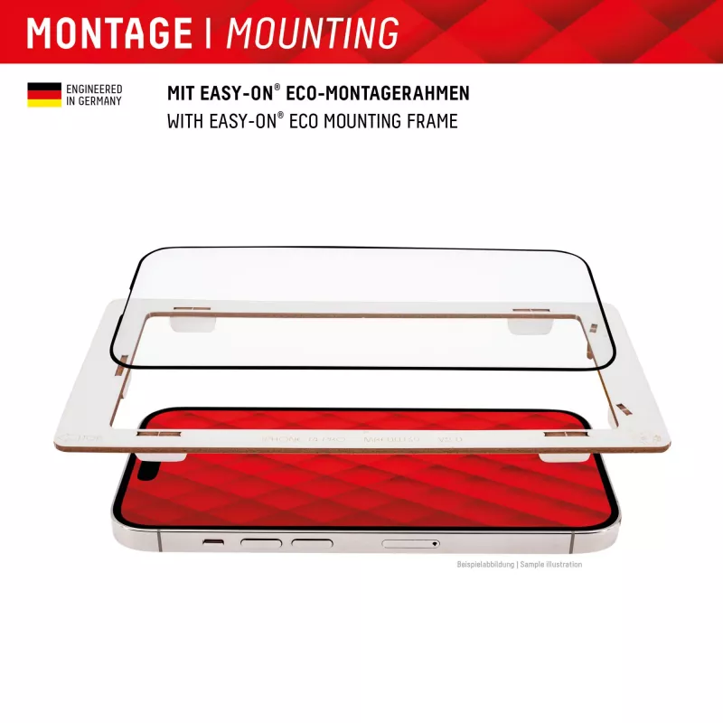 Protector de pantalla Displex Full Cover (10H) para Apple iPhone 15 Plus/15 Pro Max, marco de montaje Eco, cobertura total