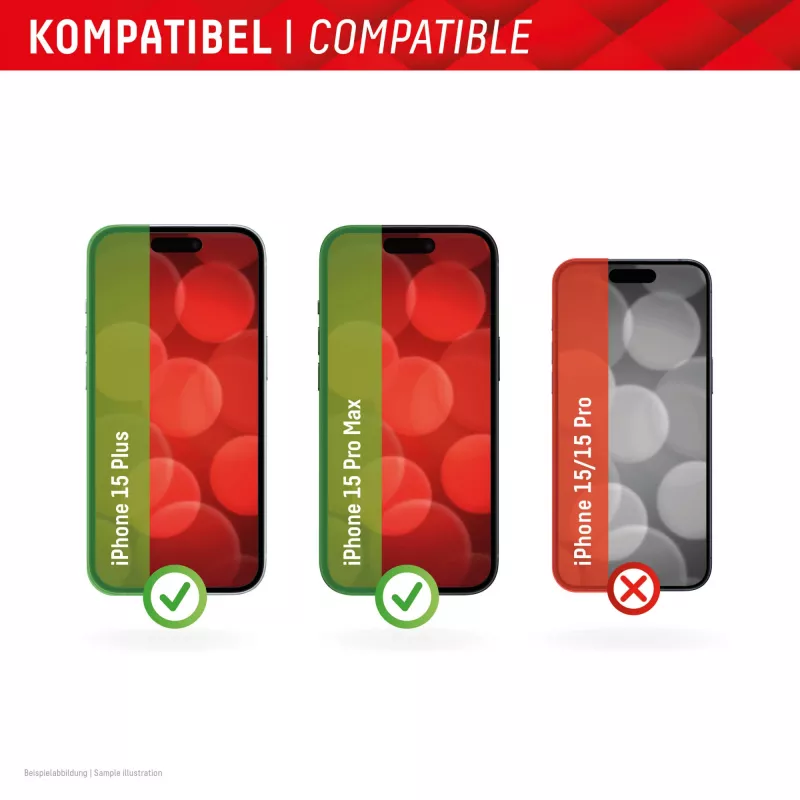 Protector de pantalla Displex Full Cover (10H) para Apple iPhone 15 Plus/15 Pro Max, marco de montaje Eco, cobertura total