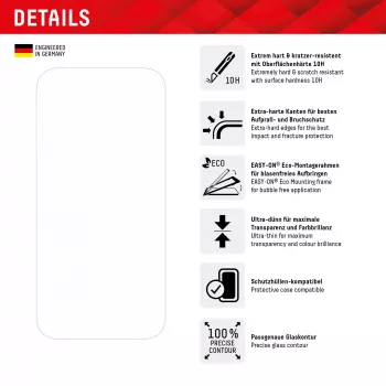 Displex protector de pantalla + funda para Apple iPhone 15 Pro, marco de montaje Eco, resistente a arañazos