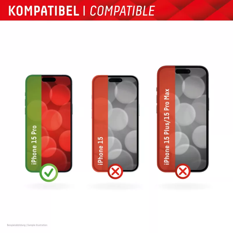 Displex protector de pantalla + funda para Apple iPhone 15 Pro, marco de montaje Eco, resistente a arañazos
