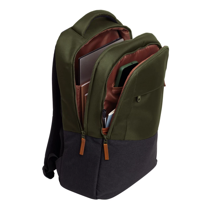 Mochila Trust Lisboa 40,6 cm 16 pulgadas verde 3 compartimentos