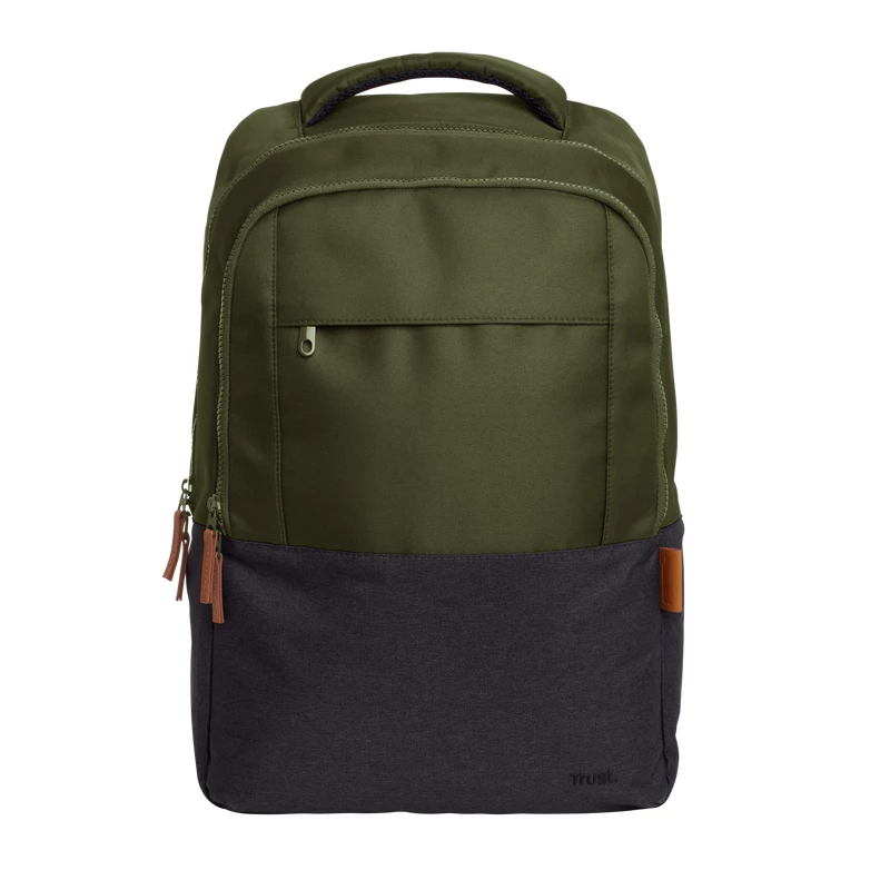 Mochila Trust Lisboa 40,6 cm 16 pulgadas verde 3 compartimentos