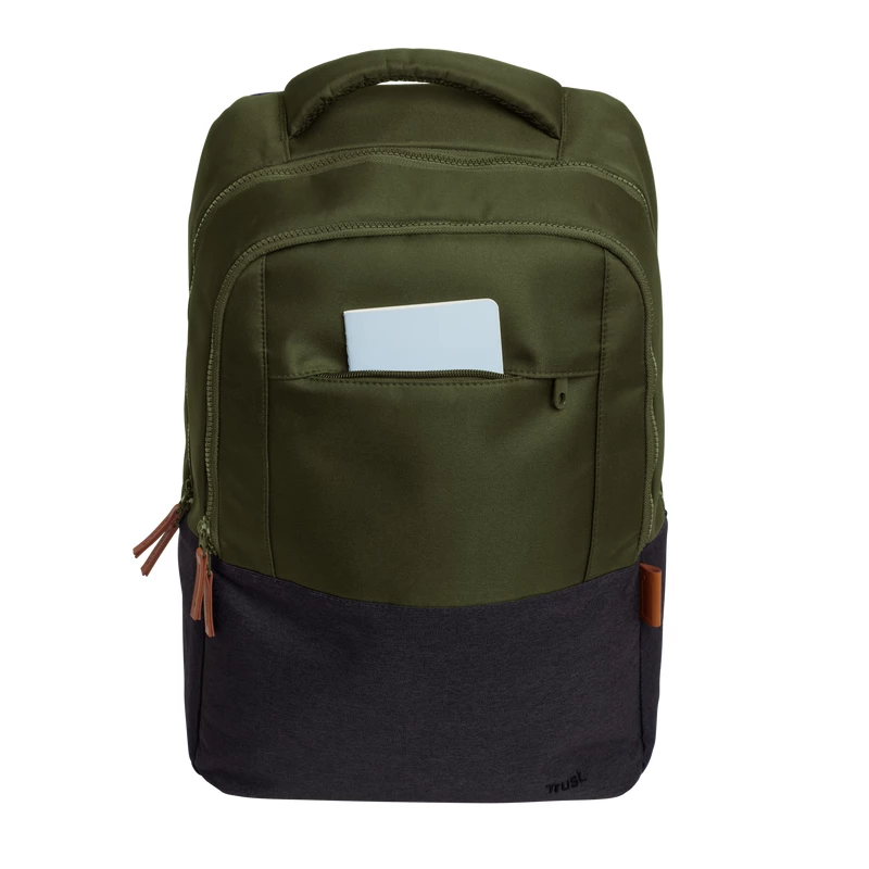 Mochila Trust Lisboa 40,6 cm 16 pulgadas verde 3 compartimentos