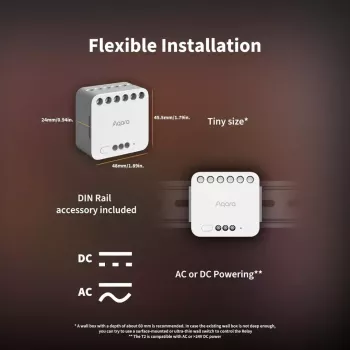Módulo de doble relé para smart home, Aqara DCM-K01, control de 2 canales
