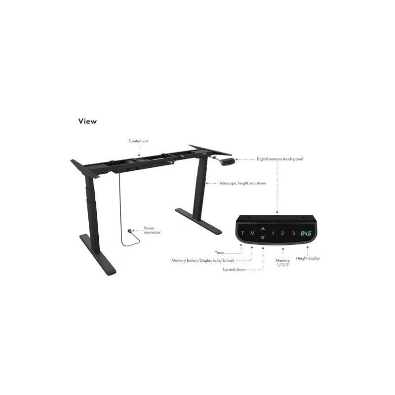 Escritorio con altura regulable eléctrica ICY BOX IB-EW205B-T