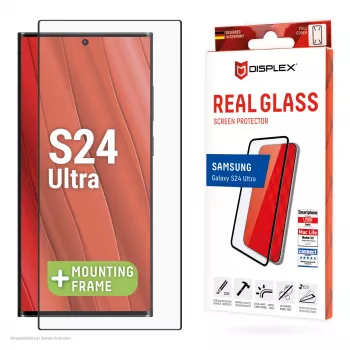 Protector de pantalla Displex Full Cover (10H) para Samsung Galaxy S24 Ultra, marco de montaje Eco, cobertura total