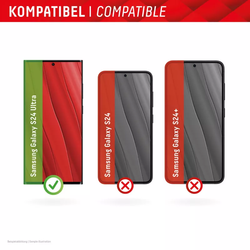 Protector de pantalla Displex Full Cover (10H) para Samsung Galaxy S24 Ultra, marco de montaje Eco, cobertura total