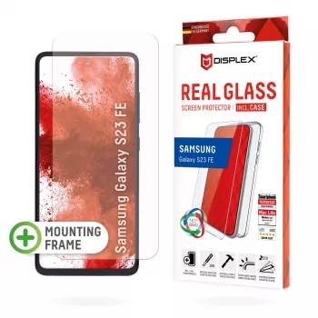 Lámina protectora de pantalla + funda Displex para Samsung Galaxy S23 FE, marco de montaje Eco, resistente a arañazos