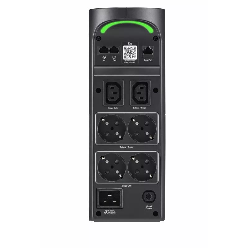 APC Back-UPS Pro BGM2200B-GR - 2200VA/1320W, 4 tomas Schuko y 2 tomas C13, 3 cargadores USB, conexión de datos USB