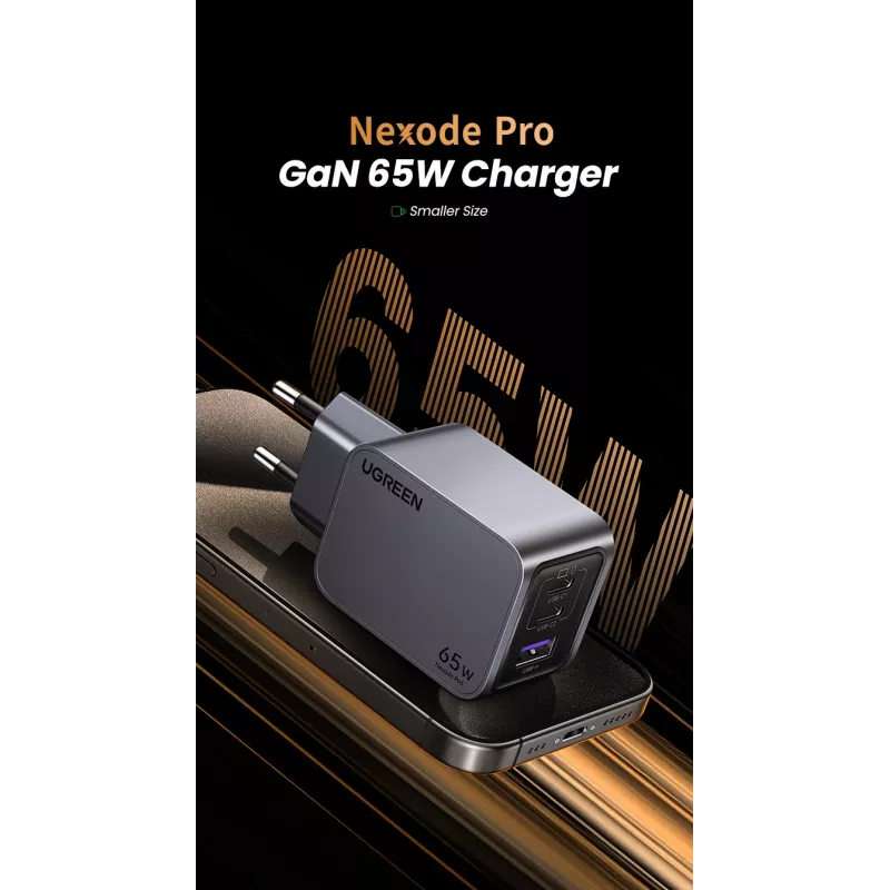 Cargador móvil Ugreen 25871 universal gris carga rápida AC para interiores
