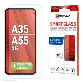 Displex Smart Glass (9H) para Samsung Galaxy A35/A55 5G, adhesivo de montaje, irrompible