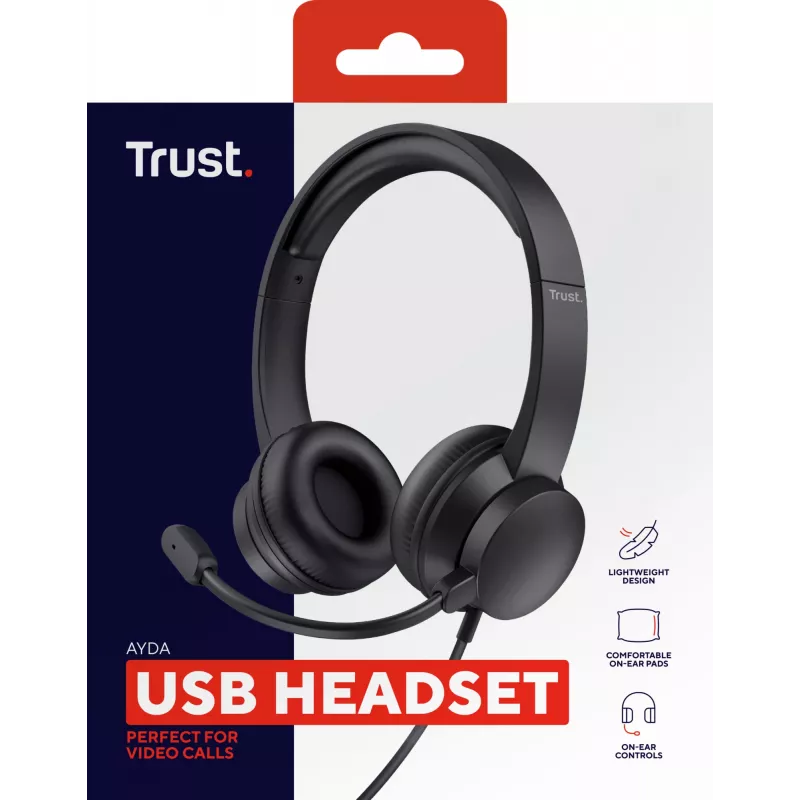 Auriculares con micrófono Trust Ayda con cable diadema llamadas/música negros