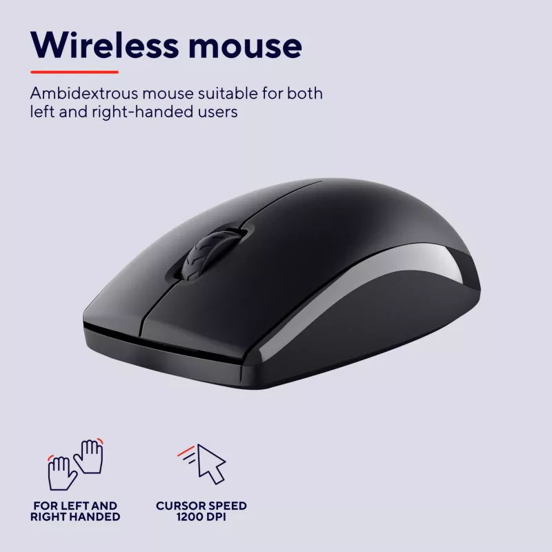 Teclado y ratón Trust Primo incluidos oficina RF inalámbrico QWERTZ alemán negro