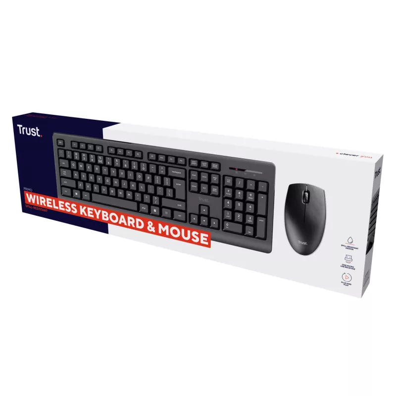 Teclado y ratón Trust Primo incluidos oficina RF inalámbrico QWERTZ alemán negro