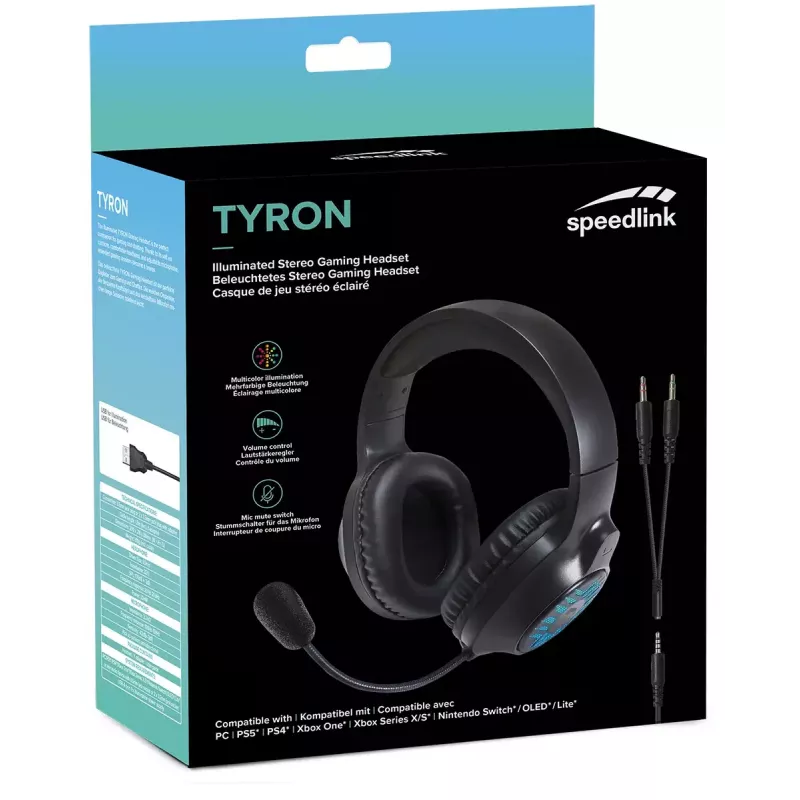 Auriculares SPEEDLINK TYRON con cable gaming negros