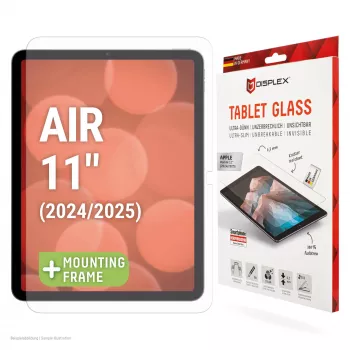 Cristal para tablet Displex (9H) para Apple iPad Air 11 inch (2024/2025), marco de montaje Eco, irrompible, ultrafino, invisible