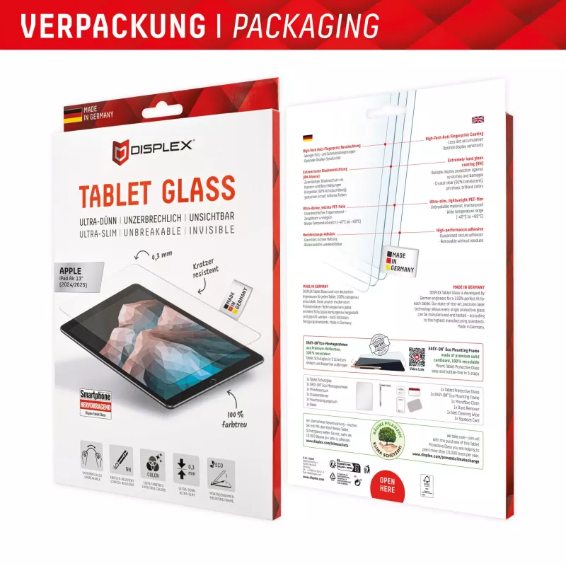 Cristal para tablet Displex (9H) para Apple iPad Air 13