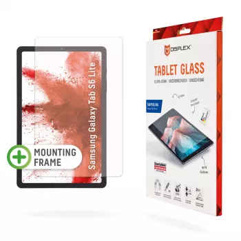 Cristal para tablet Displex (9H) para Samsung Galaxy Tab S6 Lite, marco de montaje Eco, irrompible, ultrafino, invisible