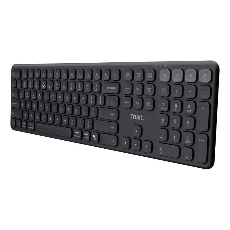 Teclado Trust Vaiya hogar/oficina RF inalámbrico + Bluetooth QWERTZ alemán negro