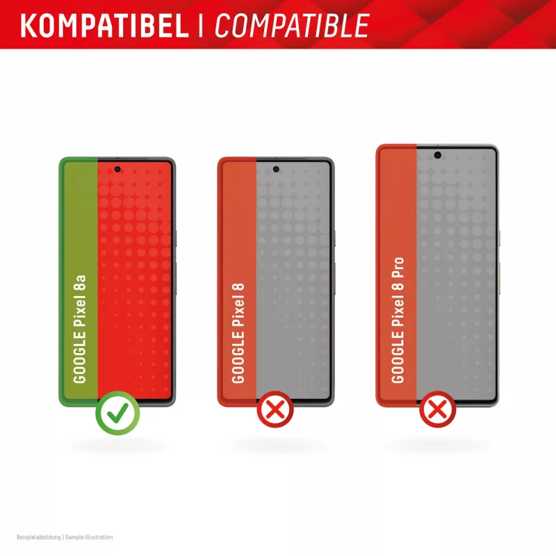 Protector de pantalla Displex (10H) para Google Pixel 8a, marco de montaje Eco, resistente a arañazos