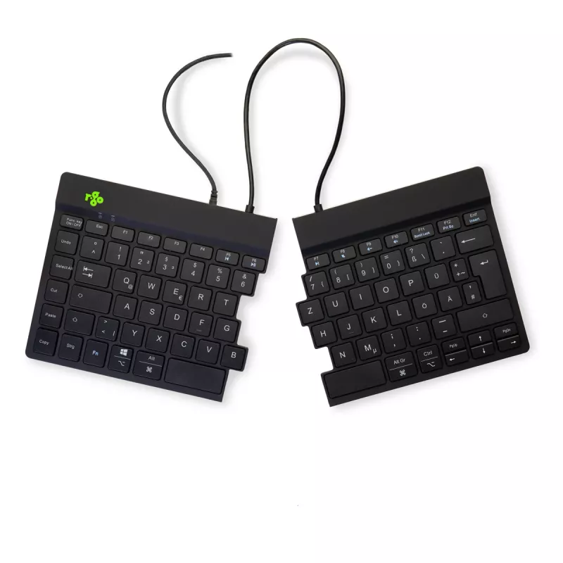 R-Go Tools Teclado Ergonómico R-Go Split Break v2 con software break, teclado ergonómico split, QWERTZ (DE), con cable, negro