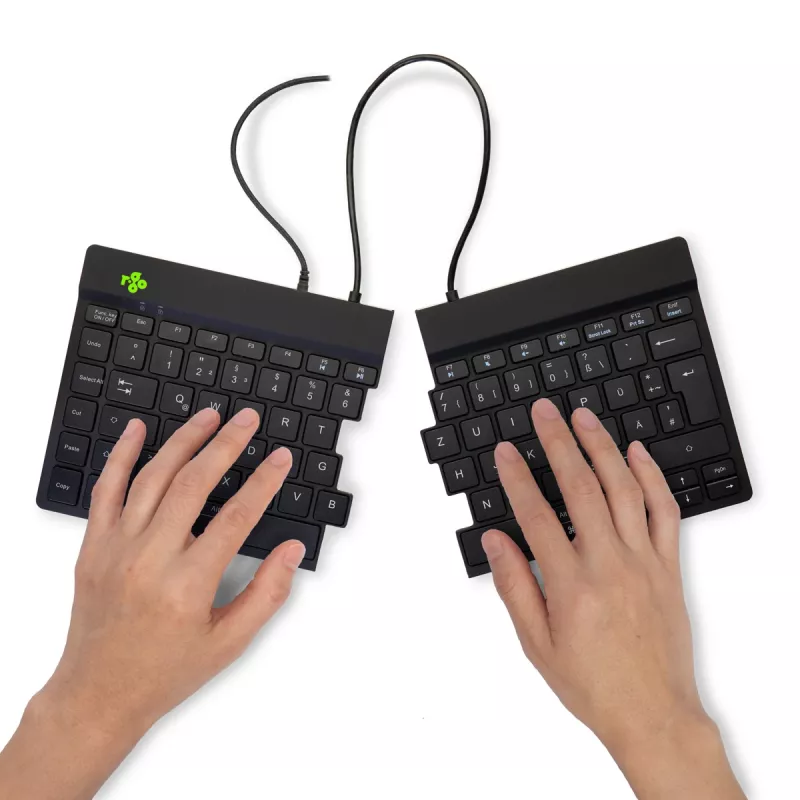 R-Go Tools Teclado Ergonómico R-Go Split Break v2 con software break, teclado ergonómico split, QWERTZ (DE), con cable, negro