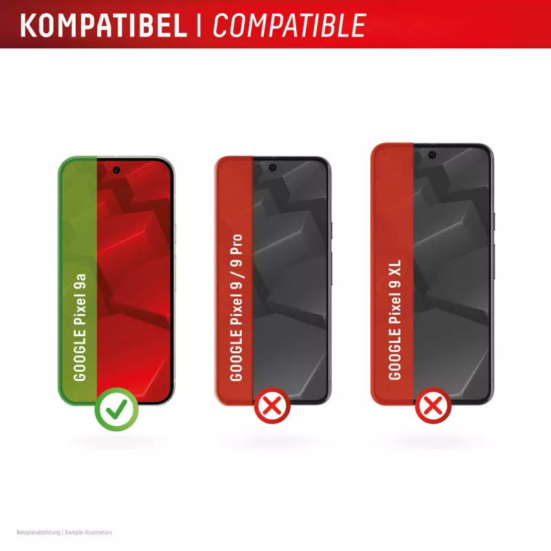 Displex protector de pantalla (10H) para Google Pixel 9a, marco de montaje Eco, resistente a arañazos
