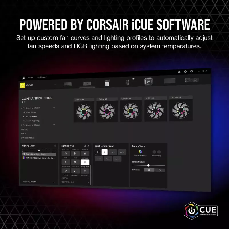 Controlador de velocidad de ventilador Corsair iCUE Commander Core XT