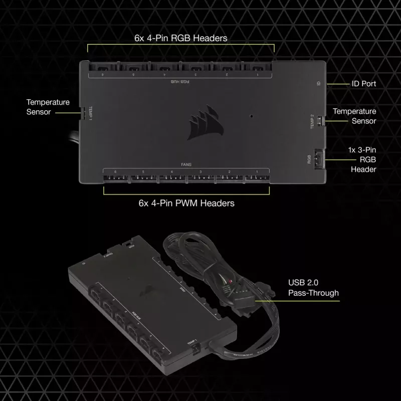 Controlador de velocidad de ventilador Corsair iCUE Commander Core XT