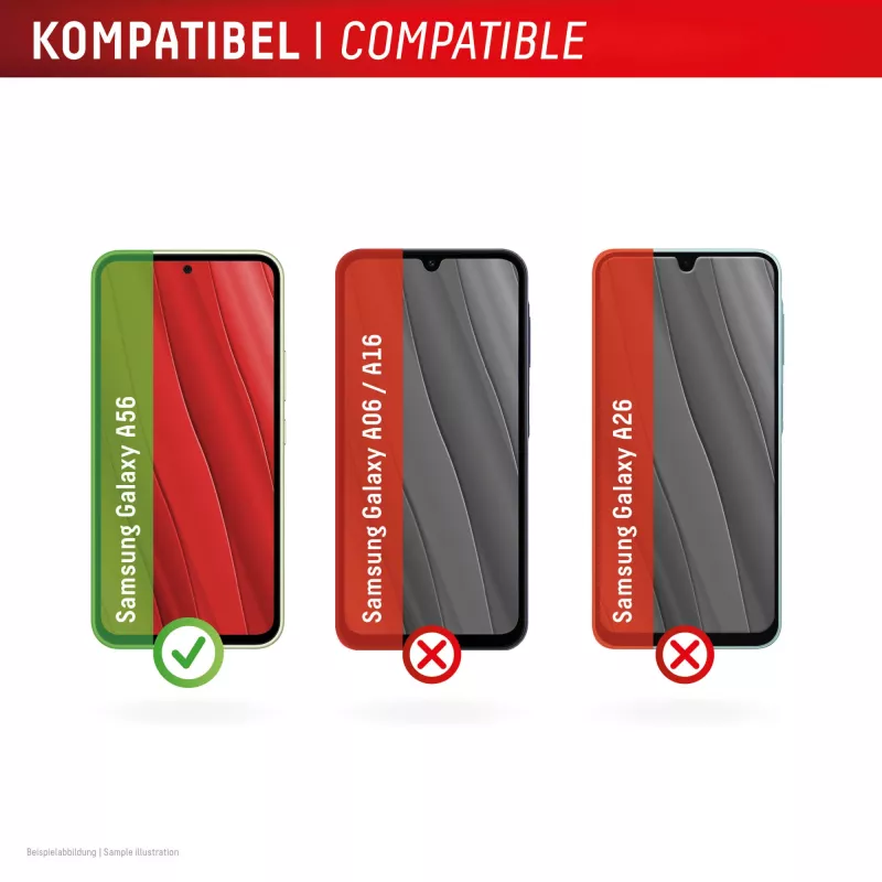 Protector de pantalla + funda Displex para Samsung Galaxy A56, marco de montaje Eco, resistente a arañazos
