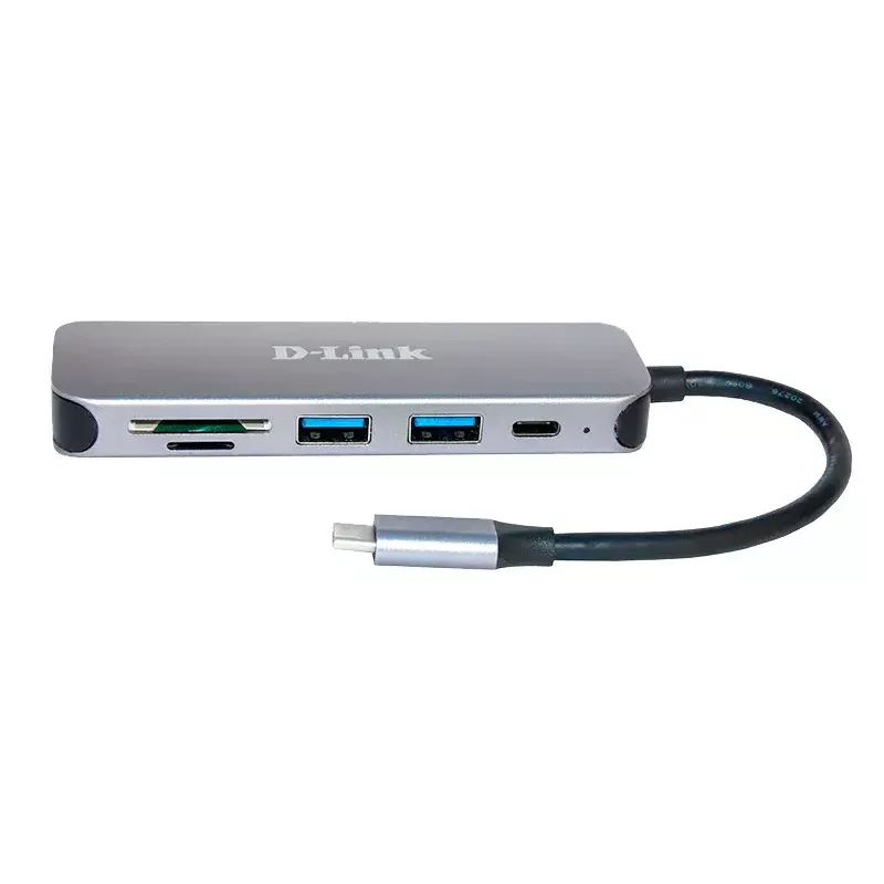 Hub USB-C 5 en 1 con lector de tarjetas D-Link DUB-2325 USB Type-C Gris