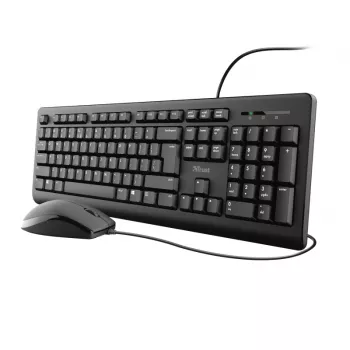 Teclado y ratón Trust Primo incluidos Oficina USB Alemán Negro