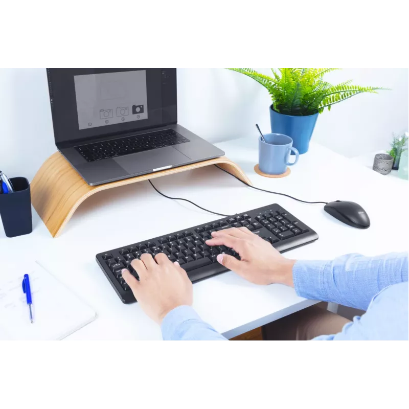 Teclado y ratón Trust Primo incluidos Oficina USB Alemán Negro