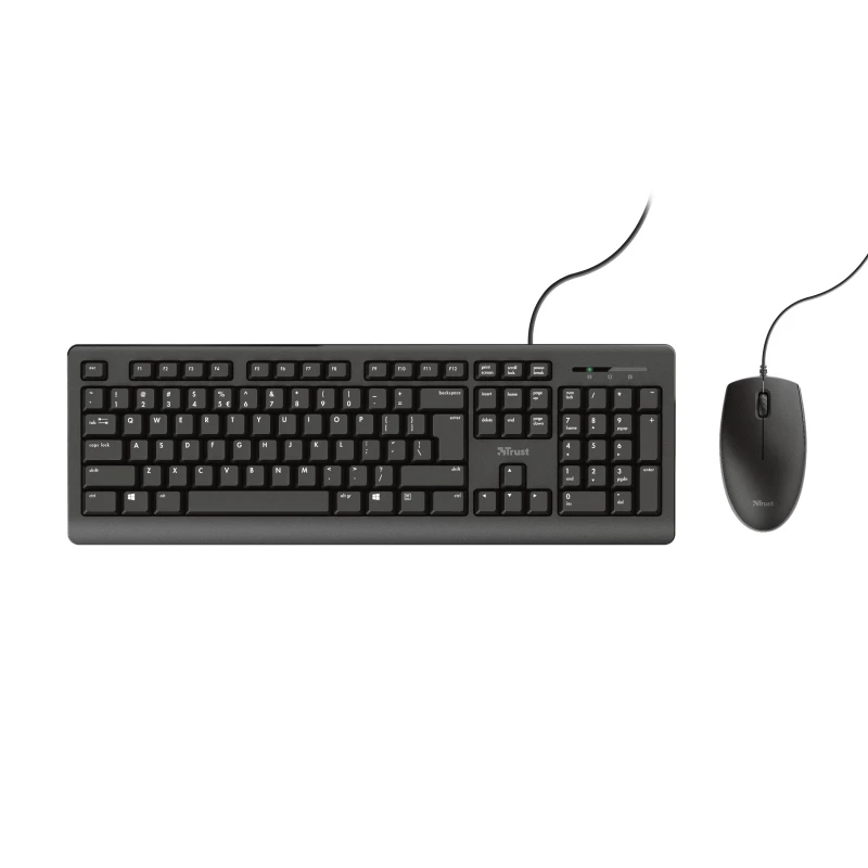 Teclado y ratón Trust Primo incluidos Oficina USB Alemán Negro