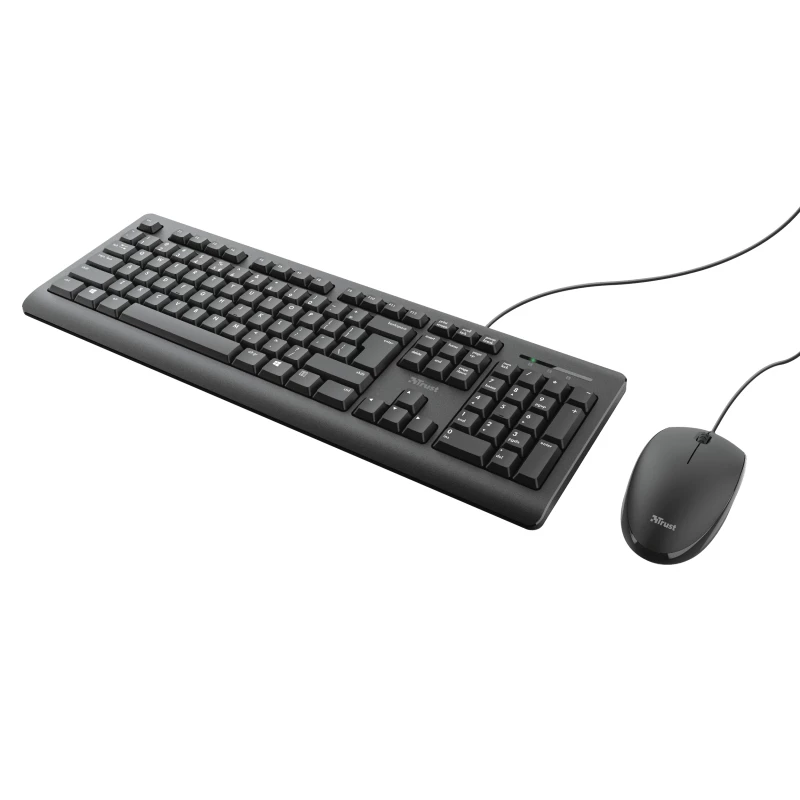 Teclado y ratón Trust Primo incluidos Oficina USB Alemán Negro